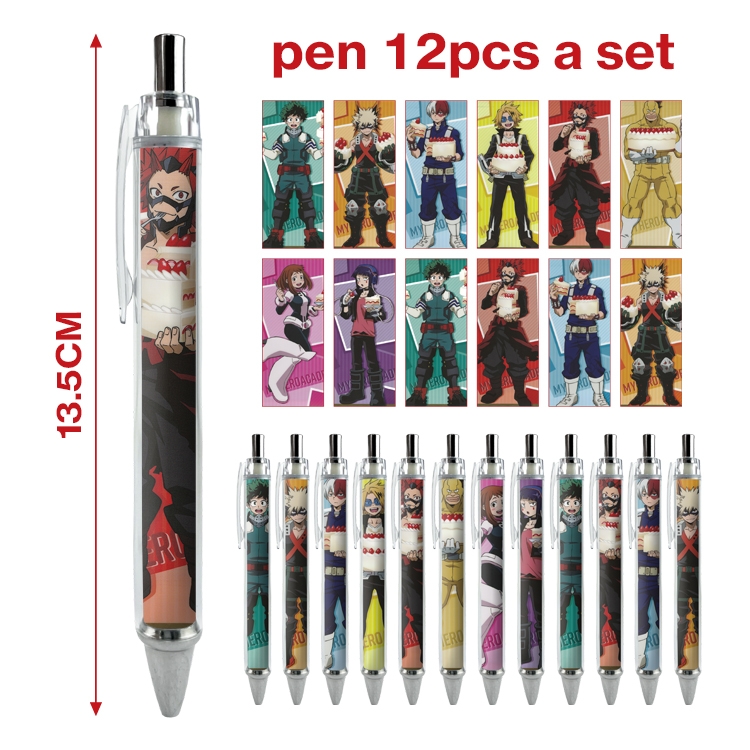 My Hero Academia anime peripheral student ballpoint pen a set of 12