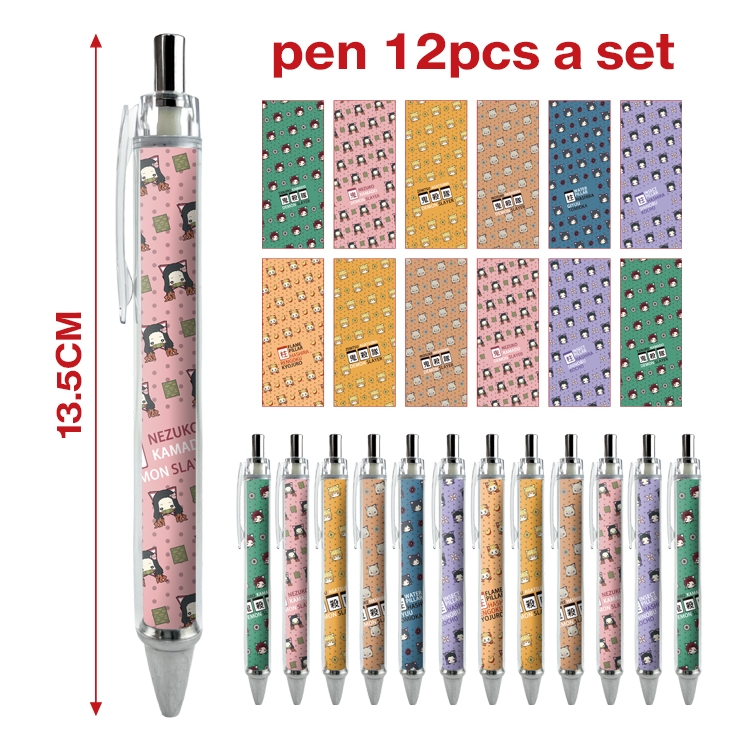 Demon Slayer Kimets anime peripheral student ballpoint pen a set of 12