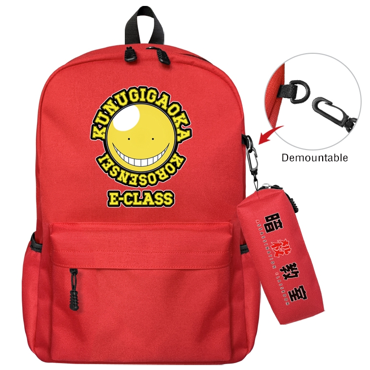  Ansatsu Kyoushitsu Assassination Classroom Anime Backpack School Bag  Small Pencil Case Set 43X35X12CM