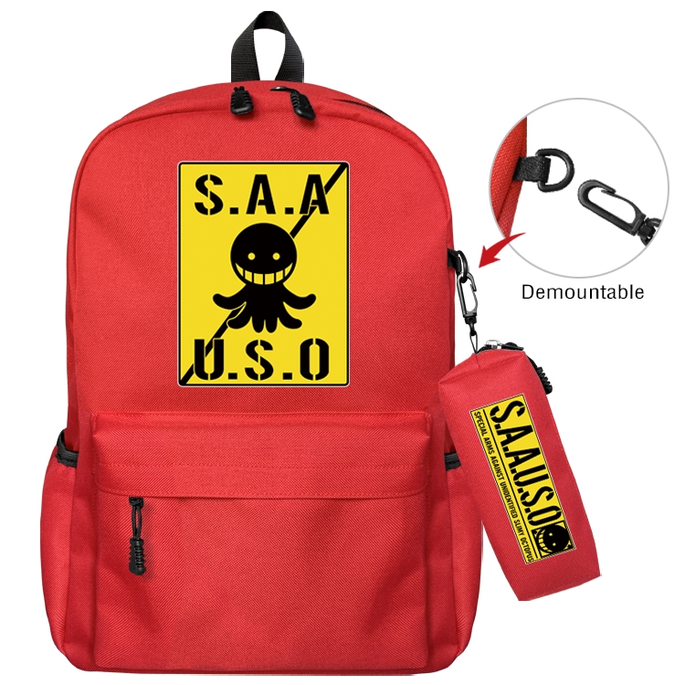  Ansatsu Kyoushitsu Assassination Classroom Anime Backpack School Bag  Small Pencil Case Set 43X35X12CM