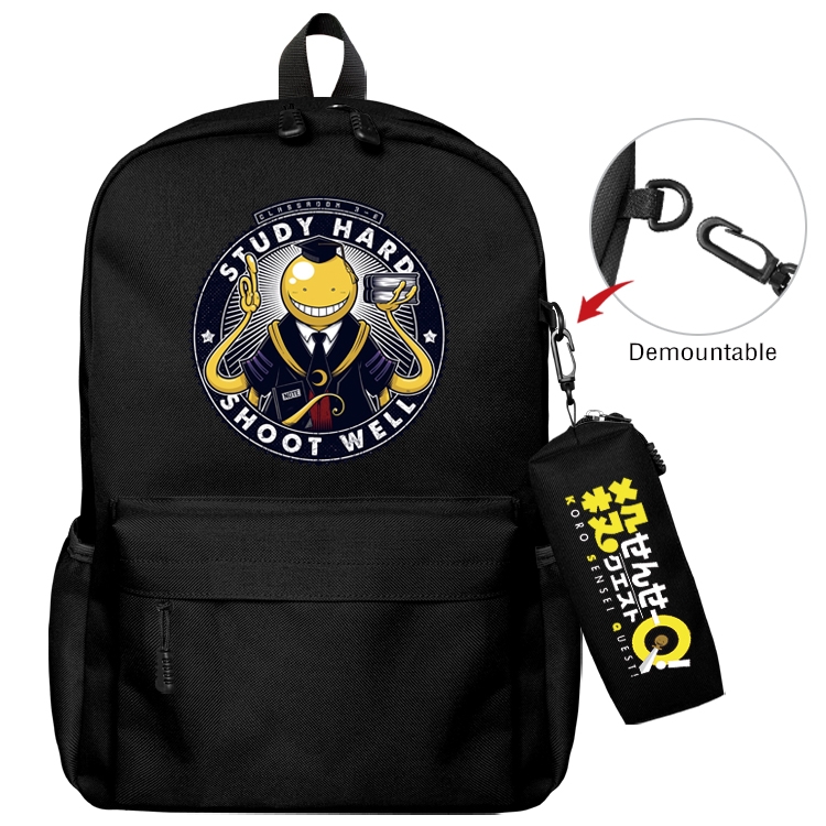  Ansatsu Kyoushitsu Assassination Classroom Anime Backpack School Bag  Small Pencil Case Set 43X35X12CM