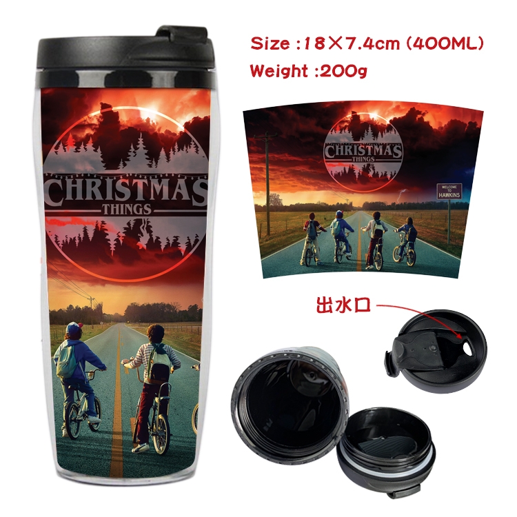 Stranger Things Anime Starbucks Leakproof Insulated Cup 18X7.4CM 400ML