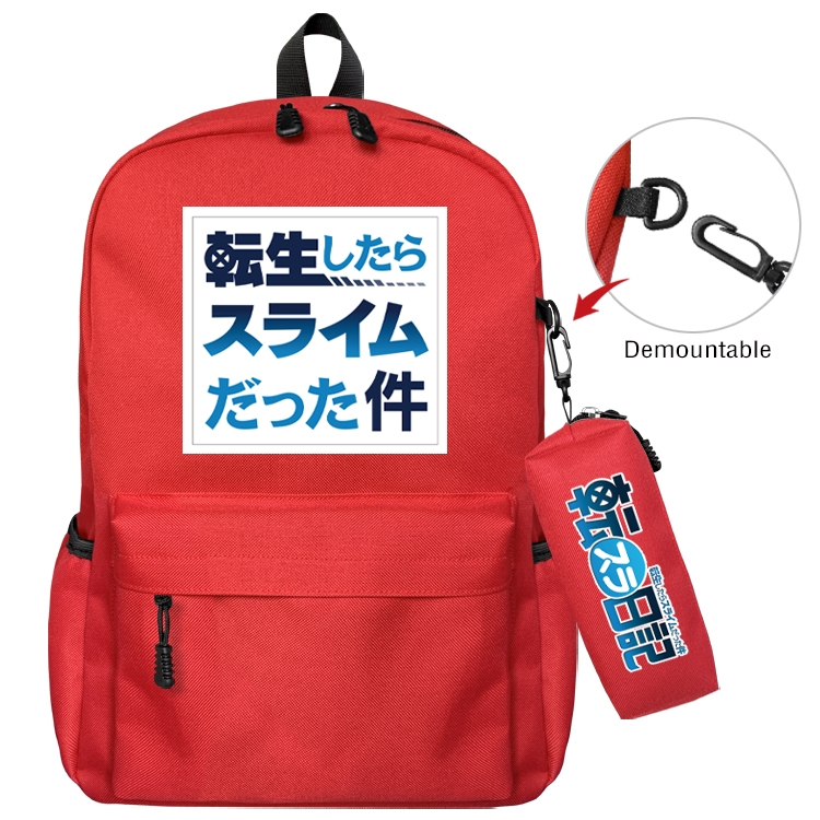That Time I Got Slim Anime Backpack School Bag  Small Pencil Case Set 43X35X12CM