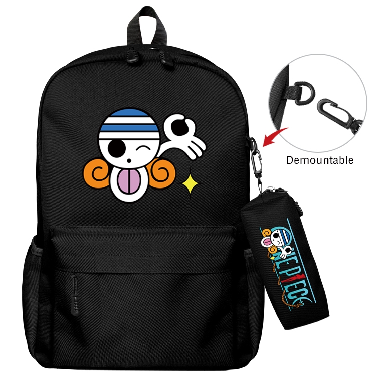 One Piece Anime Backpack School Bag  Small Pencil Case Set 43X35X12CM