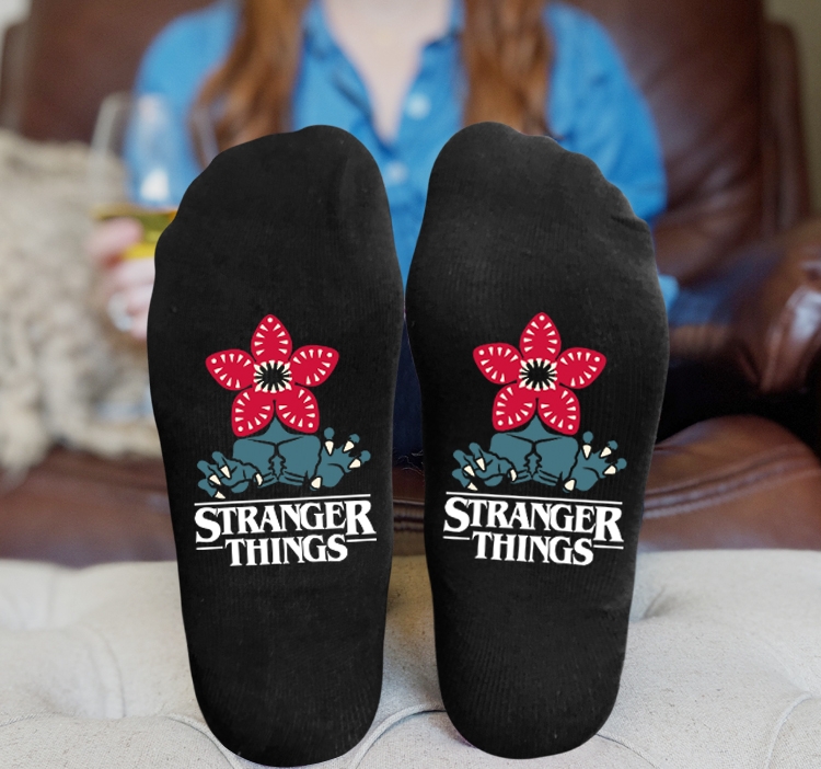 Stranger Things Anime Knitted Print Socks Adult One Size Tube Height 15cm  8A