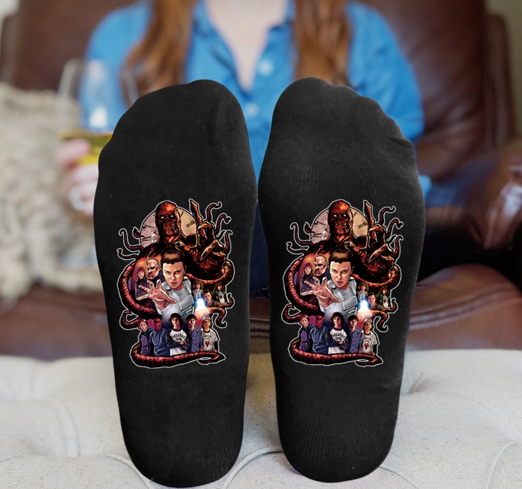 Stranger Things Anime Knitted Print Socks Adult One Size Tube Height 15cm  11A