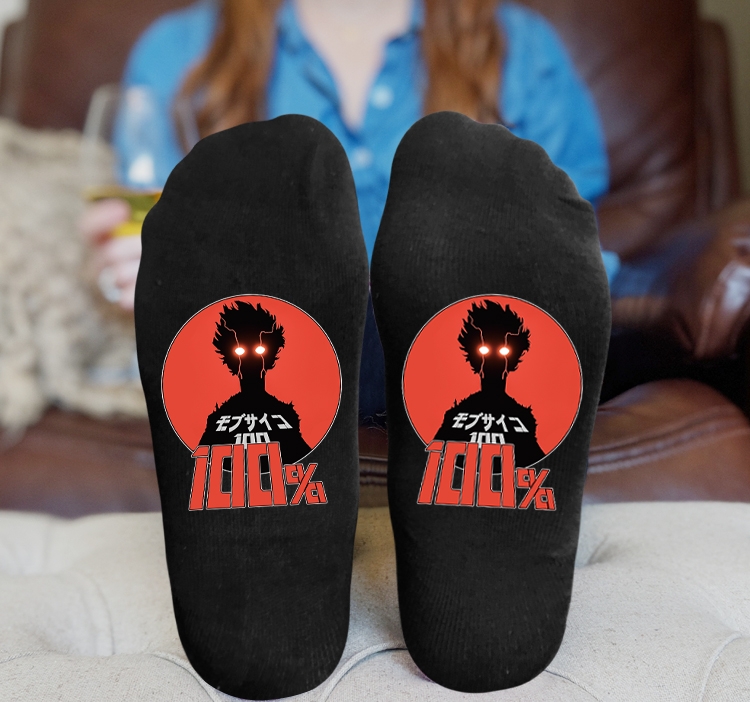 Mob Psycho 100 Anime Knitted Print Socks Adult One Size Tube Height 15cm 1A