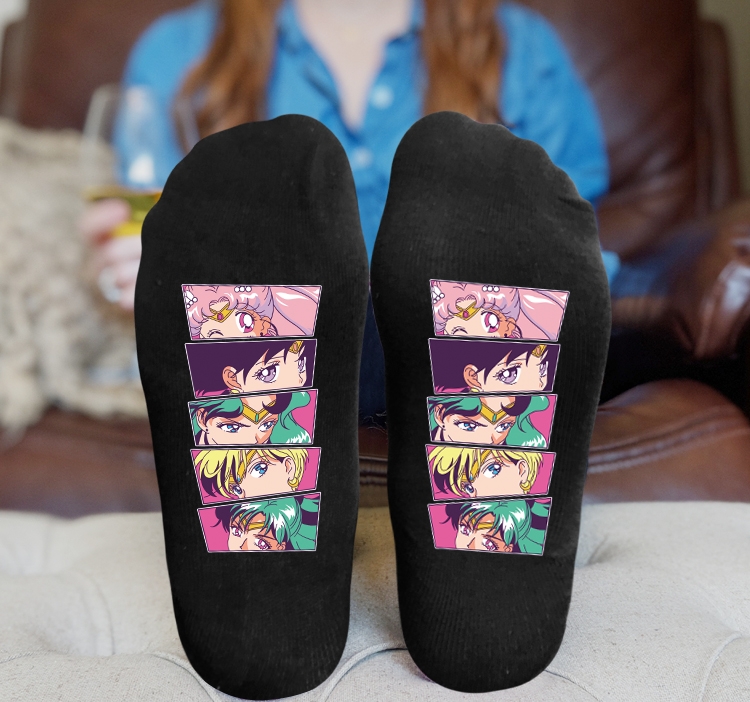 sailormoon Anime Knitted Print Socks Adult One Size Tube Height 15cm 