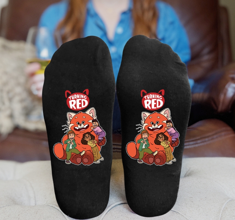 Turning Red Anime Knitted Print Socks Adult One Size Tube Height 15cm