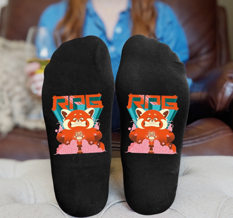 Turning Red Anime Knitted Print Socks Adult One Size Tube Height 15cm