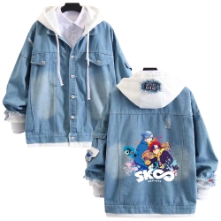 SK∞ anime stitching denim jack...