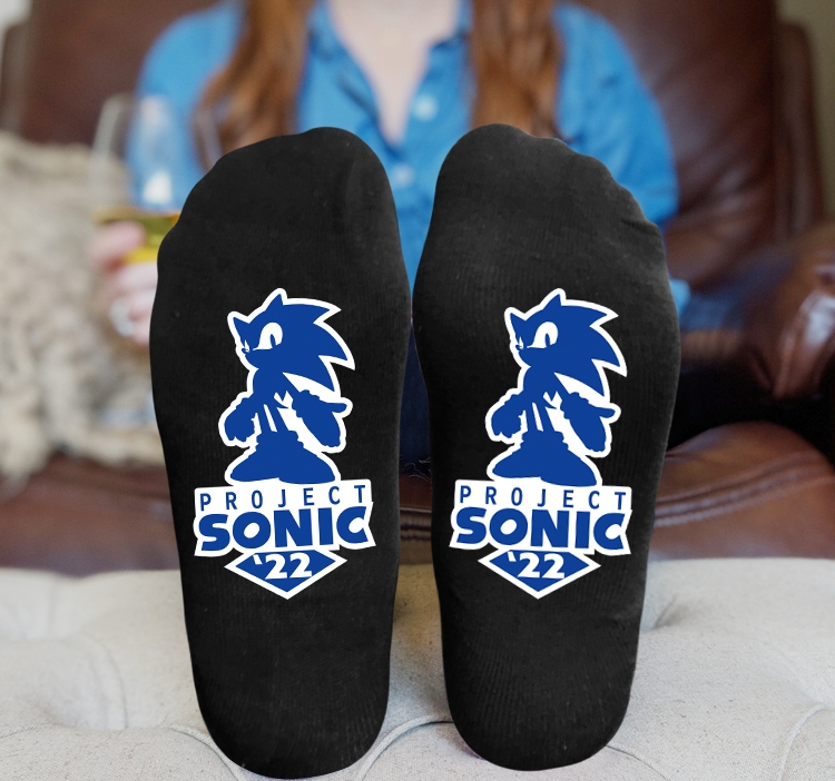 Sonic The Hedgehog Anime Knitted Print Socks Adult One Size Tube Height 15cm