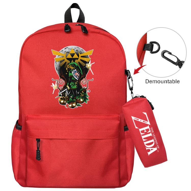 The Legend of Zelda Anime Backpack School Bag  Small Pencil Case Set 43X35X12CM