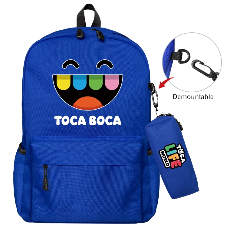 toca life world Anime Backpack School Bag  Small Pencil Case Set 43X35X12CM