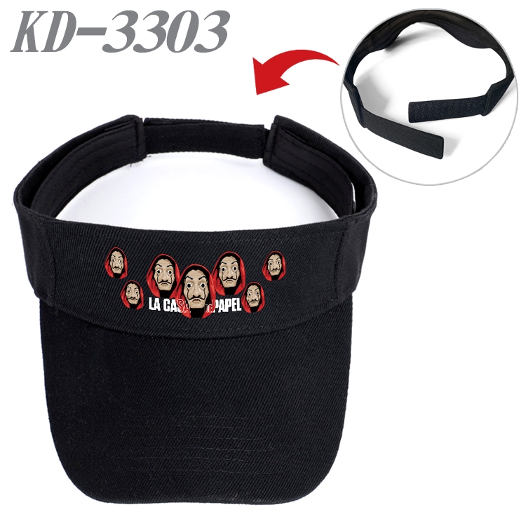 Money Heist  Anime Peripheral Empty Top sun hat Visor Hat Hat circumference 55-60cm  KD-3303A