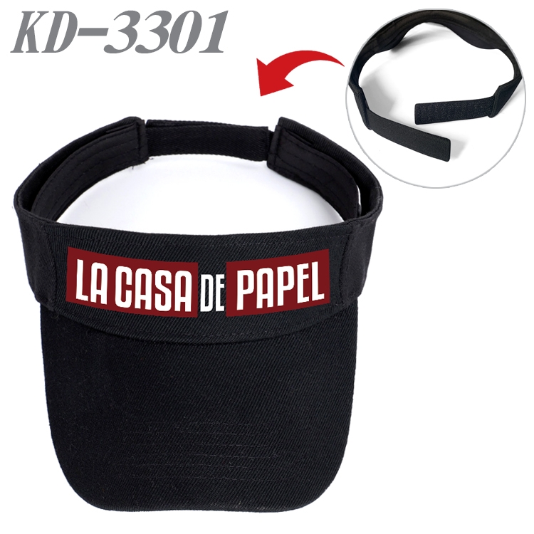 Money Heist  Anime Peripheral Empty Top sun hat Visor Hat Hat circumference 55-60cm  KD-3301A