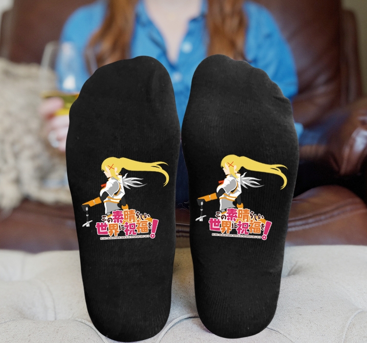 Blessings for a better world Anime Knitted Print Socks Adult One Size Tube Height 15cm