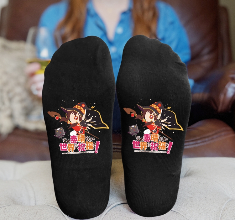 Blessings for a better world Anime Knitted Print Socks Adult One Size Tube Height 15cm
