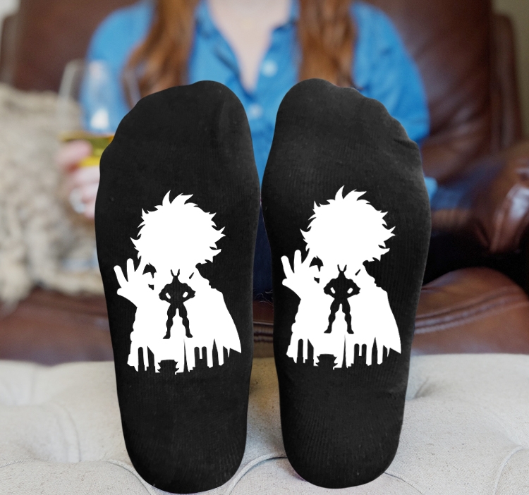 My Hero Academia Anime Knitted Print Socks Adult One Size Tube Height 15cm
