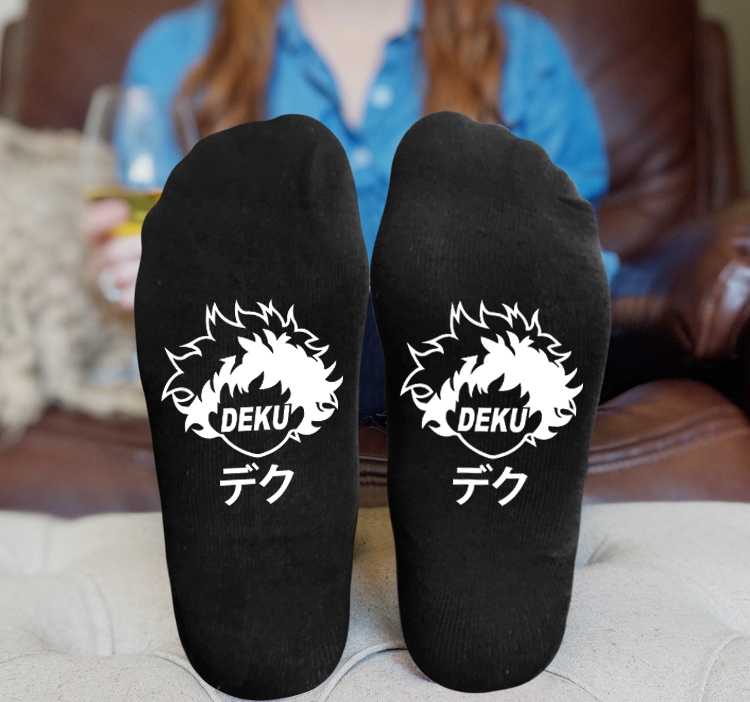 My Hero Academia Anime Knitted Print Socks Adult One Size Tube Height 15cm