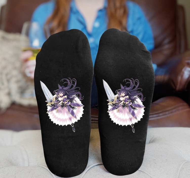 Date-A-Live Anime Knitted Print Socks Adult One Size Tube Height 15cm