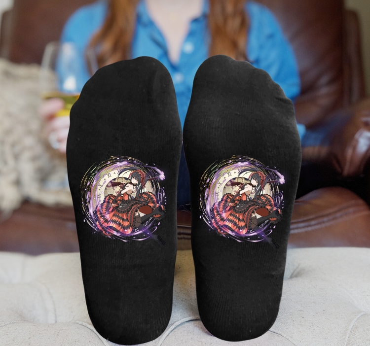Date-A-Live Anime Knitted Print Socks Adult One Size Tube Height 15cm