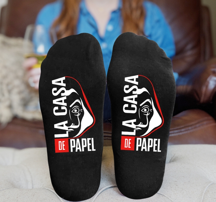 Money Heist Anime Knitted Print Socks Adult One Size Tube Height 15cm