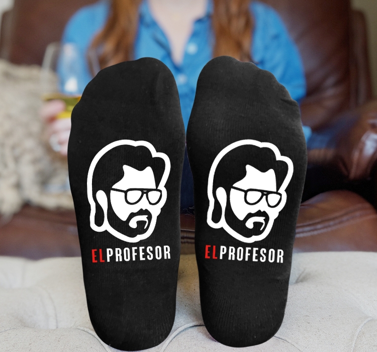 Money Heist Anime Knitted Print Socks Adult One Size Tube Height 15cm