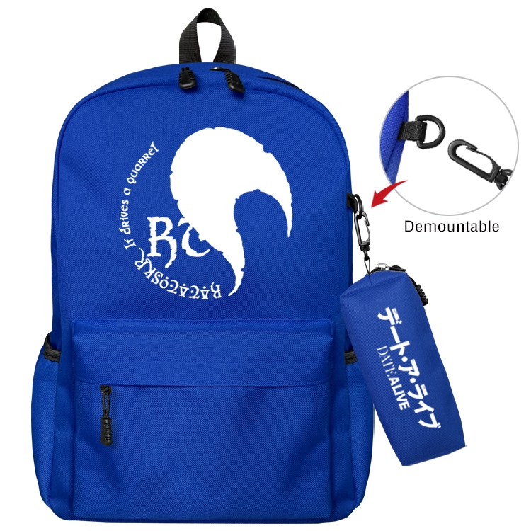 Date-A-Live Anime Backpack School Bag  Small Pencil Case Set 43X35X12CM