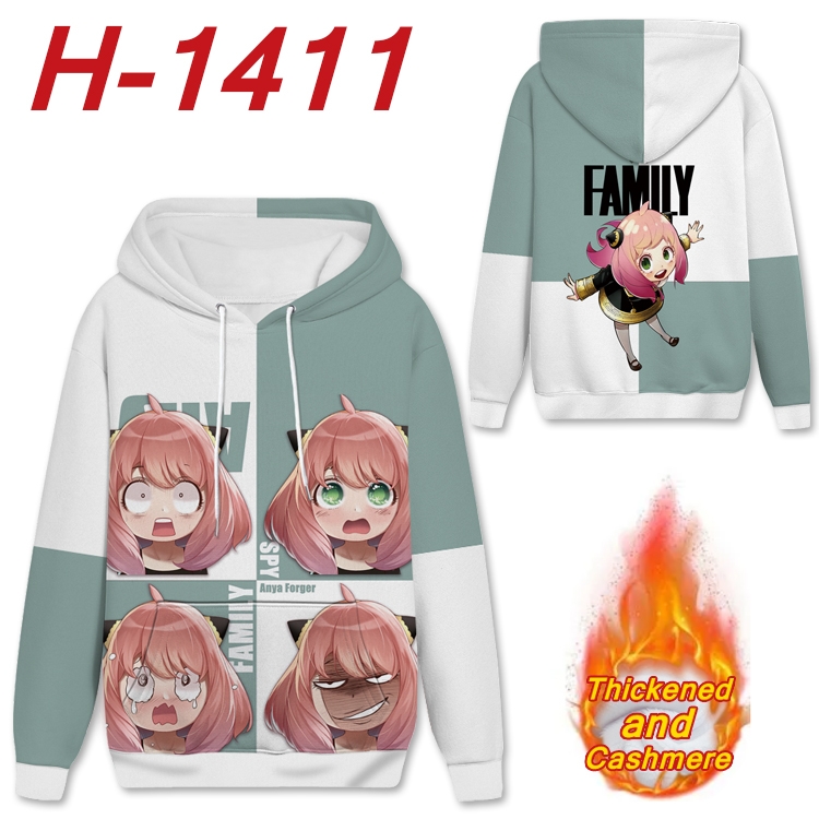 SPY×FAMILY Anime plus velvet padded pullover hooded sweater from S to 4XL H-1411
