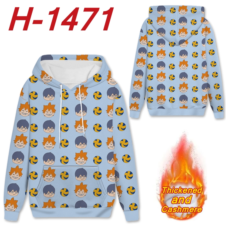 Haikyuu!! anime thickened hooded pullover sweater from S to 4XL H-1471