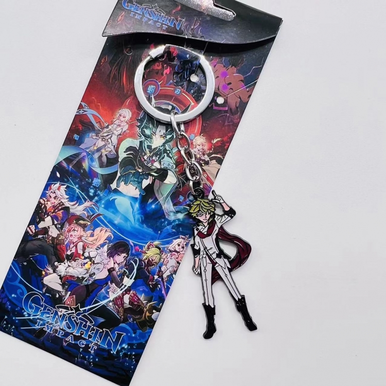 Genshin Impact Anime Peripheral Color Character Keychain price for 5 pcs