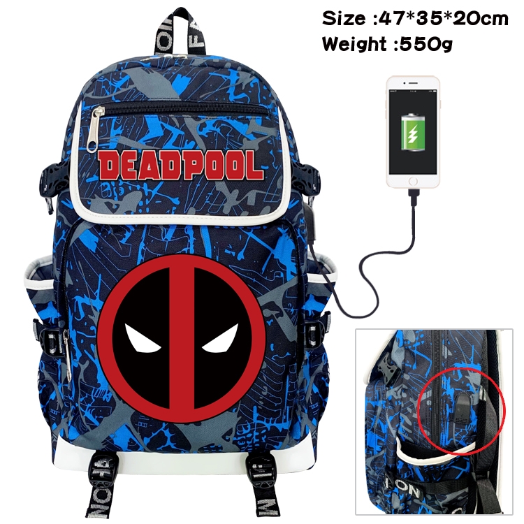 Super hero Camouflage Waterproof Canvas Flip Backpack Student Schoolbag 47X35X20CM