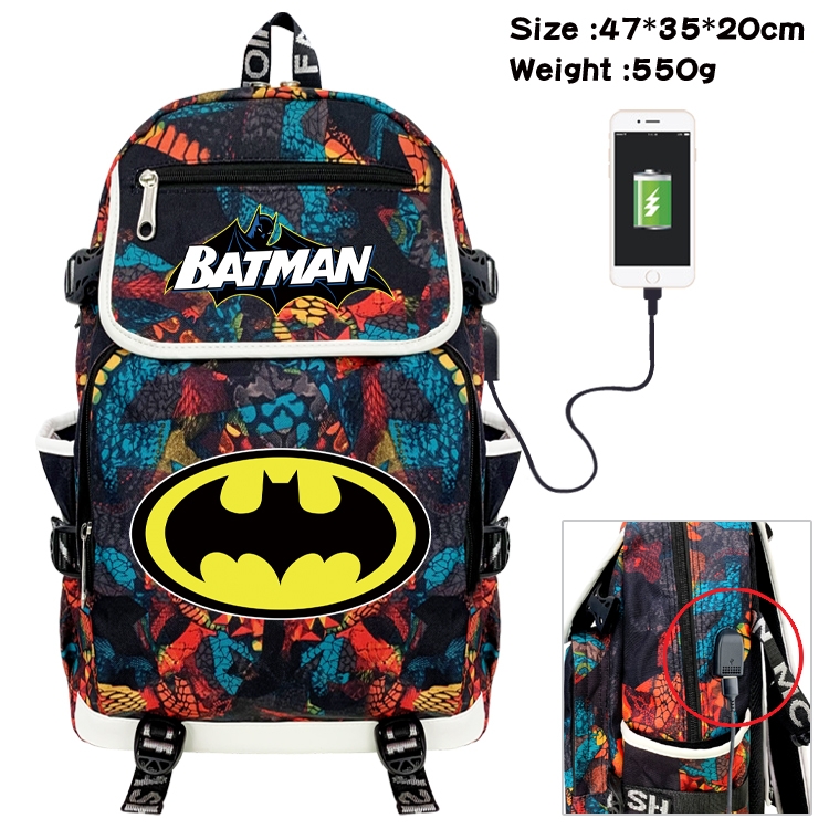 Super hero Camouflage Waterproof Canvas Flip Backpack Student Schoolbag 47X35X20CM