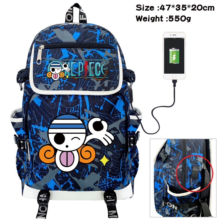 One Piece Camouflage Waterproof Canvas Flip Backpack Student Schoolbag 47X35X20CM