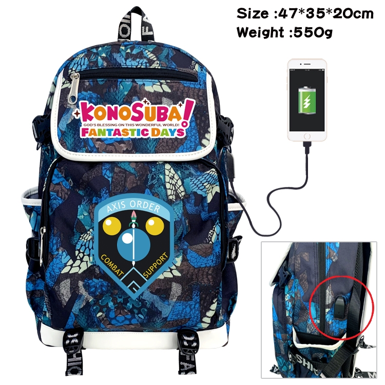 Blessings for a better world Camouflage Waterproof Canvas Flip Backpack Student Schoolbag 47X35X20CM