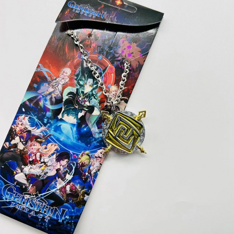 Genshin Impact Anime Peripheral Rotating Necklace Pendant Jewelry