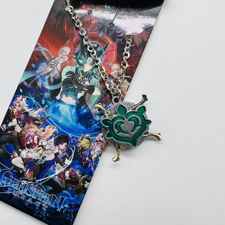 Genshin Impact Anime Peripheral Rotating Necklace Pendant Jewelry