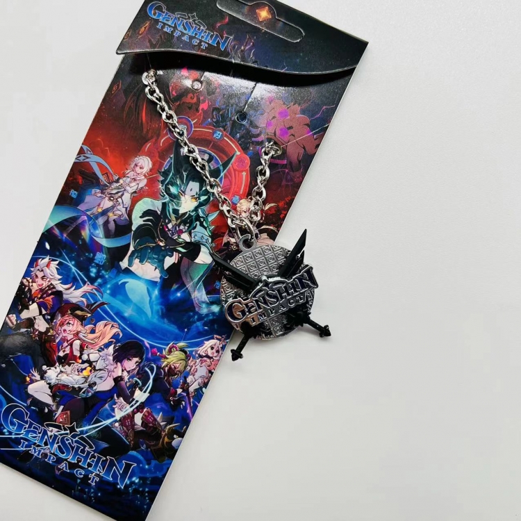 Genshin Impact Anime Peripheral Rotating Necklace Pendant Jewelry