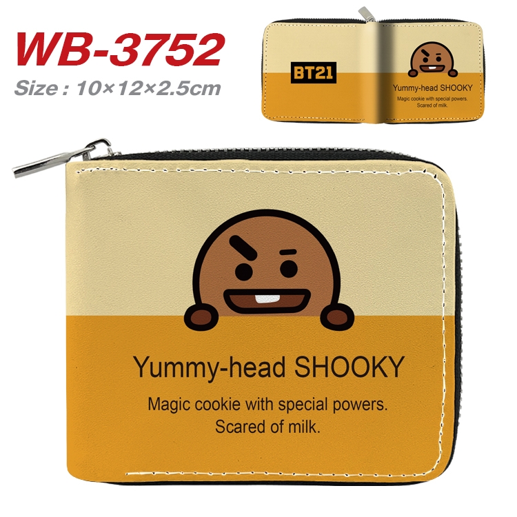 BTS  Full Color Short All Inclusive Zipper Wallet 10x12x2.5cm WB-3752A