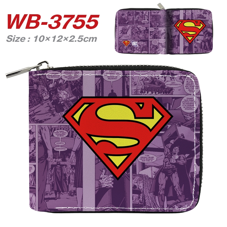 Super hero Anime Full Color Short All Inclusive Zipper Wallet 10x12x2.5cm WB-3755A