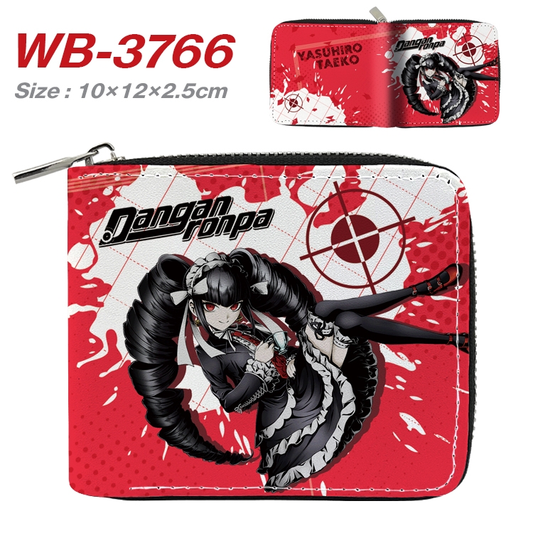 Dangan-Ronpa Anime Full Color Short All Inclusive Zipper Wallet 10x12x2.5cm WB-3766A