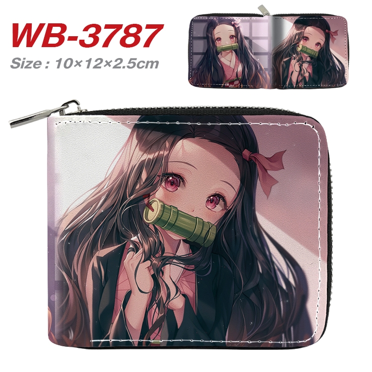 Demon Slayer Kimets Anime Full Color Short All Inclusive Zipper Wallet 10x12x2.5cm WB-3787A