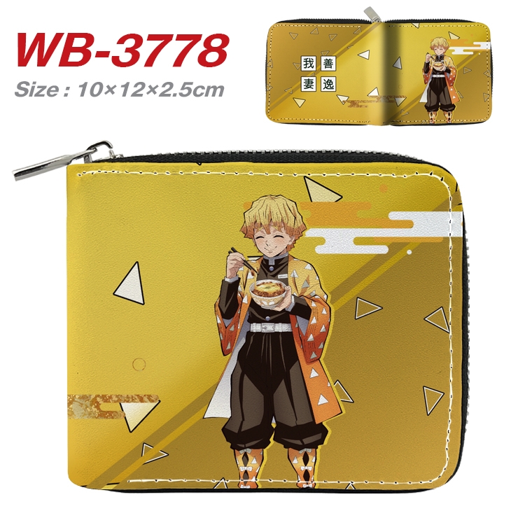 Demon Slayer Kimets Anime Full Color Short All Inclusive Zipper Wallet 10x12x2.5cm  WB-3778A