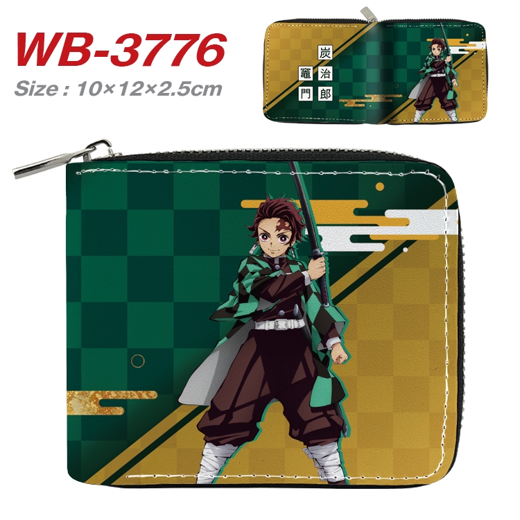 Demon Slayer Kimets Anime Full Color Short All Inclusive Zipper Wallet 10x12x2.5cm WB-3776A