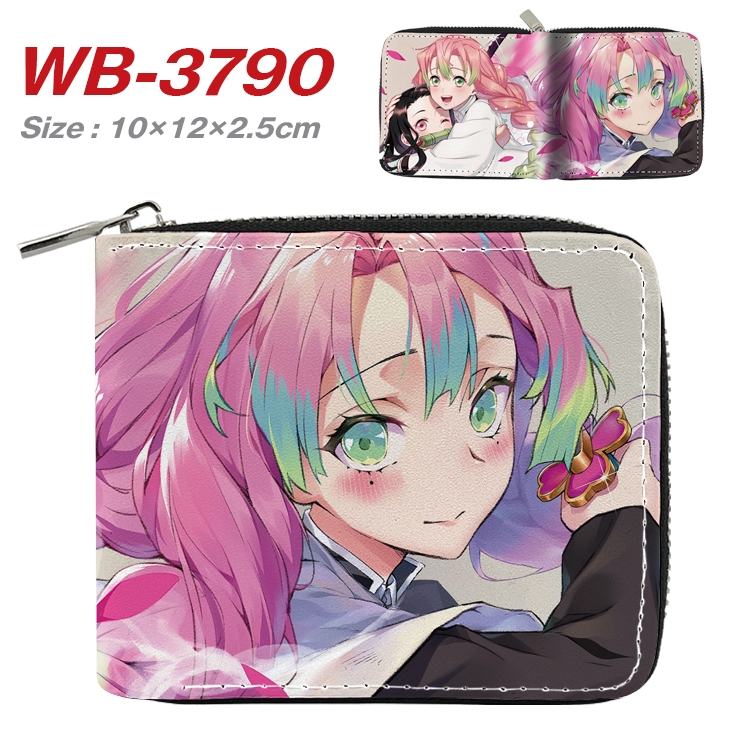 Demon Slayer Kimets Anime Full Color Short All Inclusive Zipper Wallet 10x12x2.5cm WB-3790A