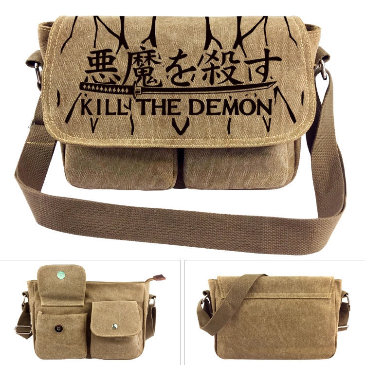 Demon Slayer Kimets Anime peripheral canvas shoulder bag shoulder bag 7x28x20cm