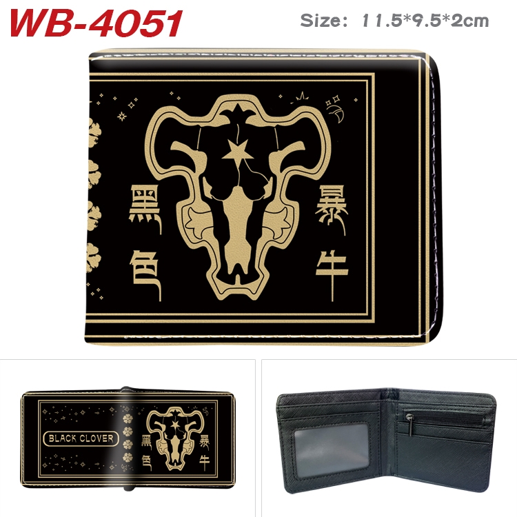 black clover Anime color book two-fold leather wallet 11.5X9.5X2CM WB-4051A