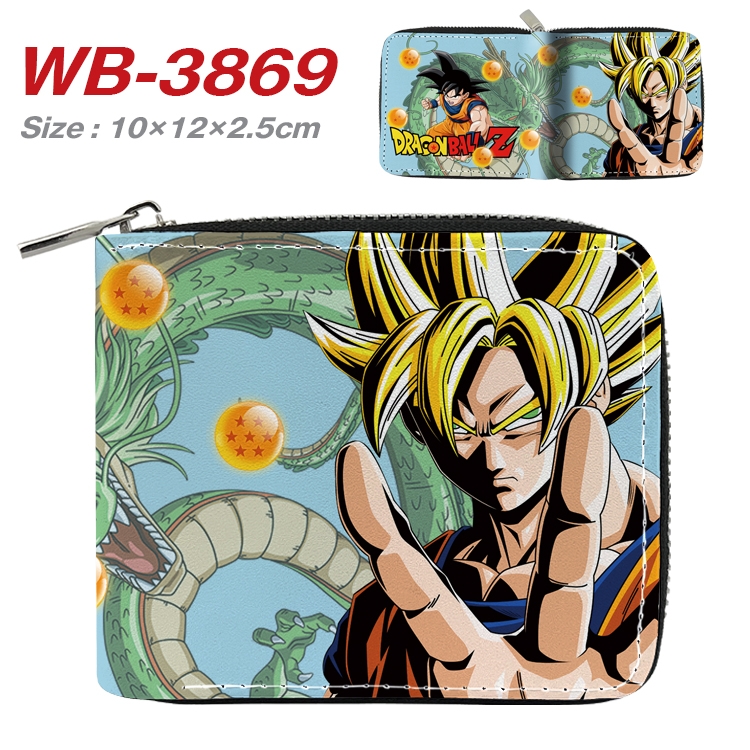 DRAGON BALL Anime Full Color Short All Inclusive Zipper Wallet 10x12x2.5cm WB-3869A