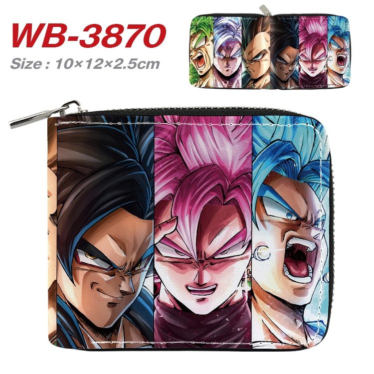 DRAGON BALL Anime Full Color Short All Inclusive Zipper Wallet 10x12x2.5cm  WB-3870A